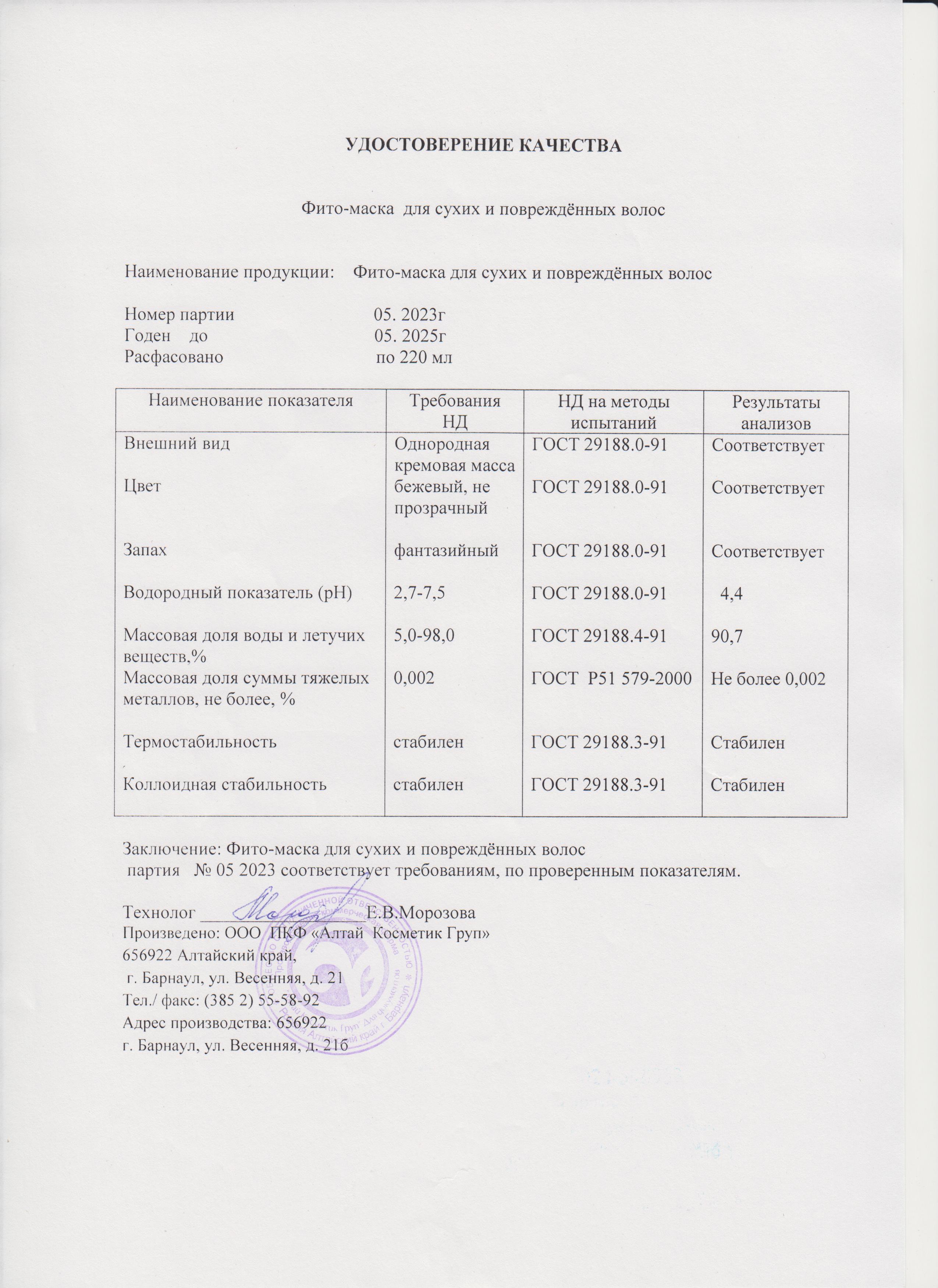 Паспорт №052023
